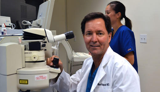 Dr. Volpicelli in the LASIK suite preparing for surgery