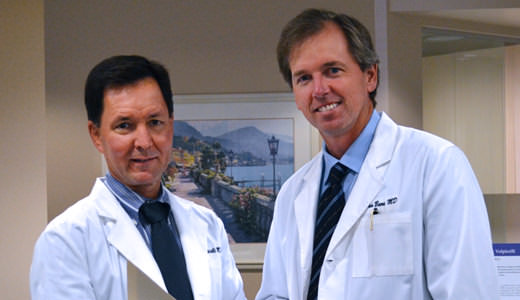 Dr. Volpicelli and Dr. Beers discussing a patient's eye condition and management options